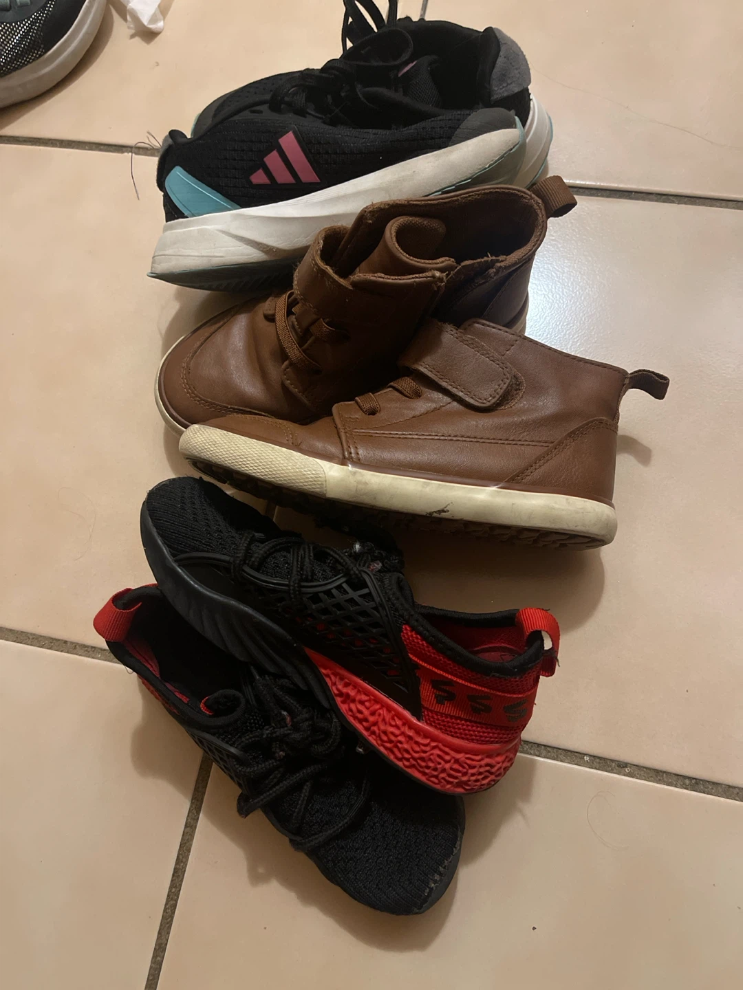 Adidas & Brown High Top Shoes Bundle size 11
