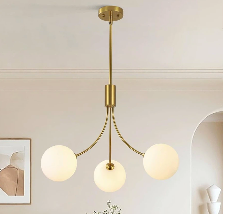 3-Light Modern Gold Chandelier