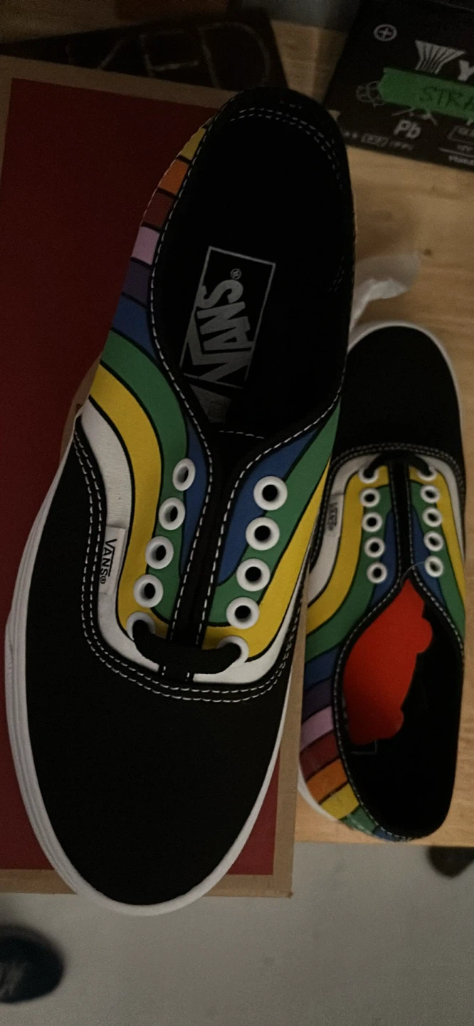 Vans Authentic Black Rainbow Sneakers - photo 3