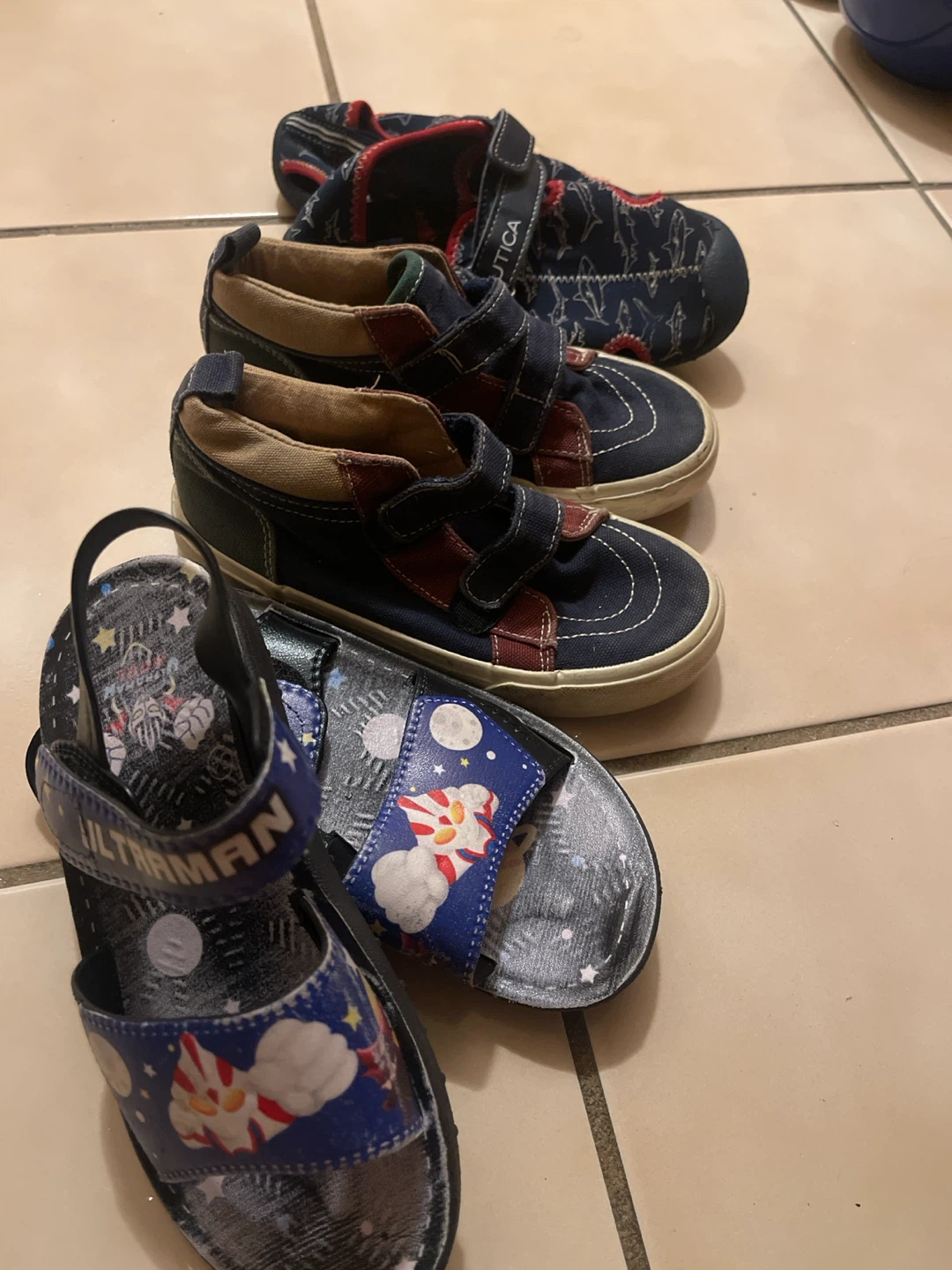 Nautica Kids Shoes and Ultraman Sandals Bundlesize 11