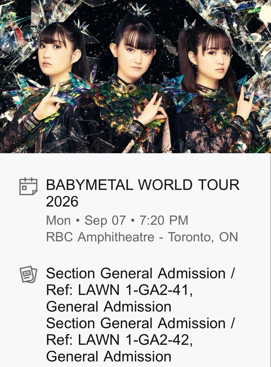 BABYMETAL World Tour 2026 Ticket