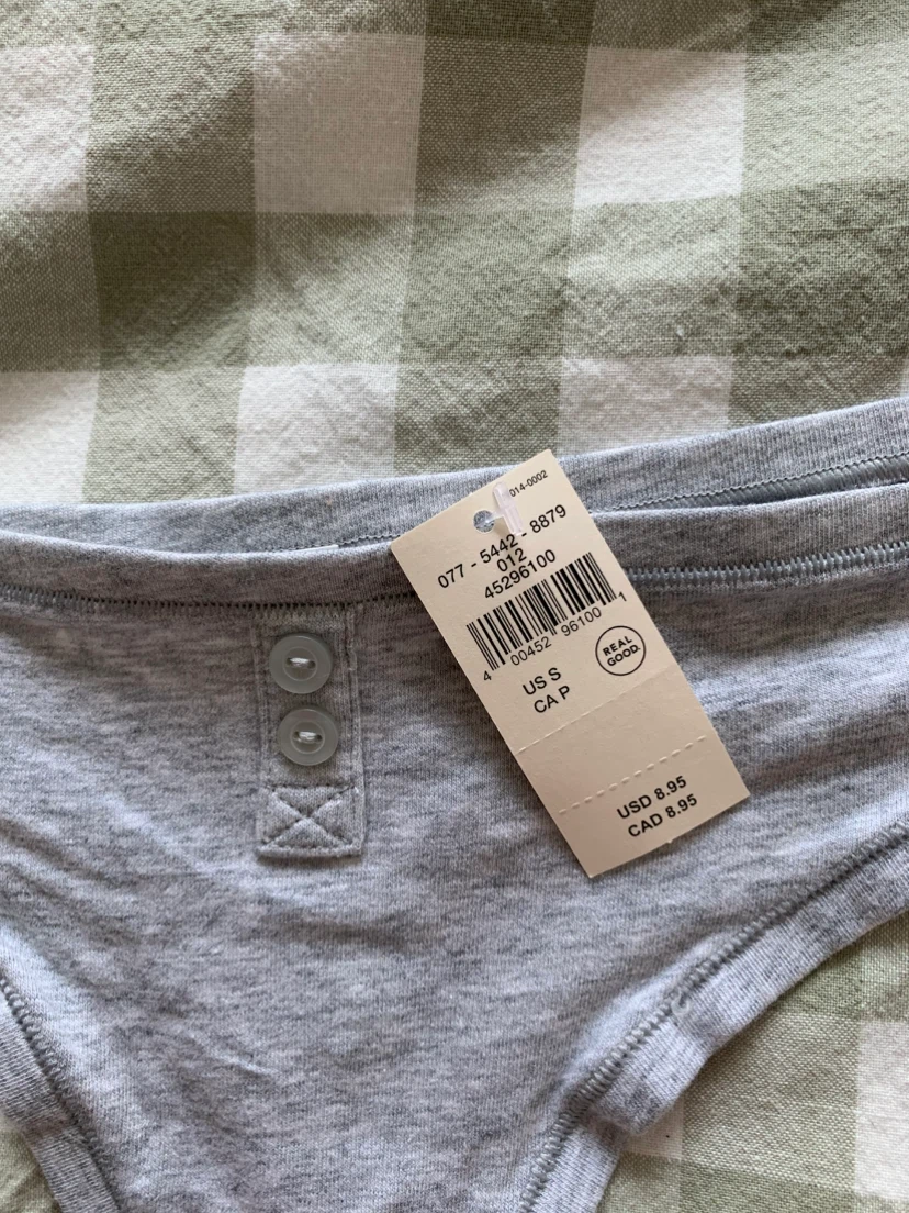 2x New Women’s Aerie Cotton Thongs Grey Size Small - photo 2