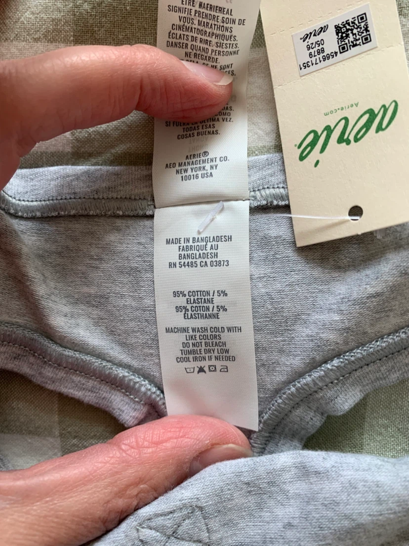 2x New Women’s Aerie Cotton Thongs Grey Size Small - photo 3