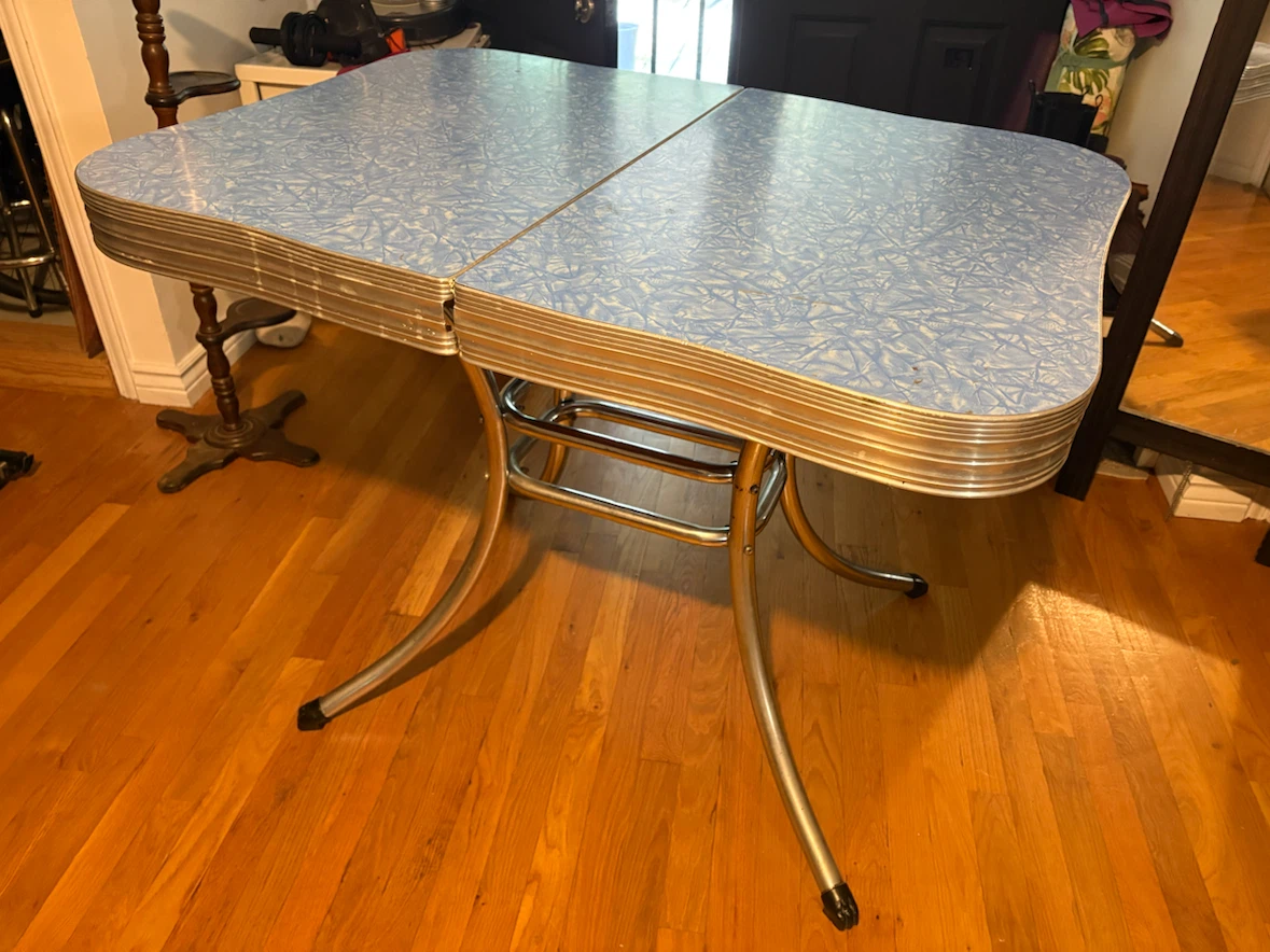 Vintage Blue Formica Diner Table