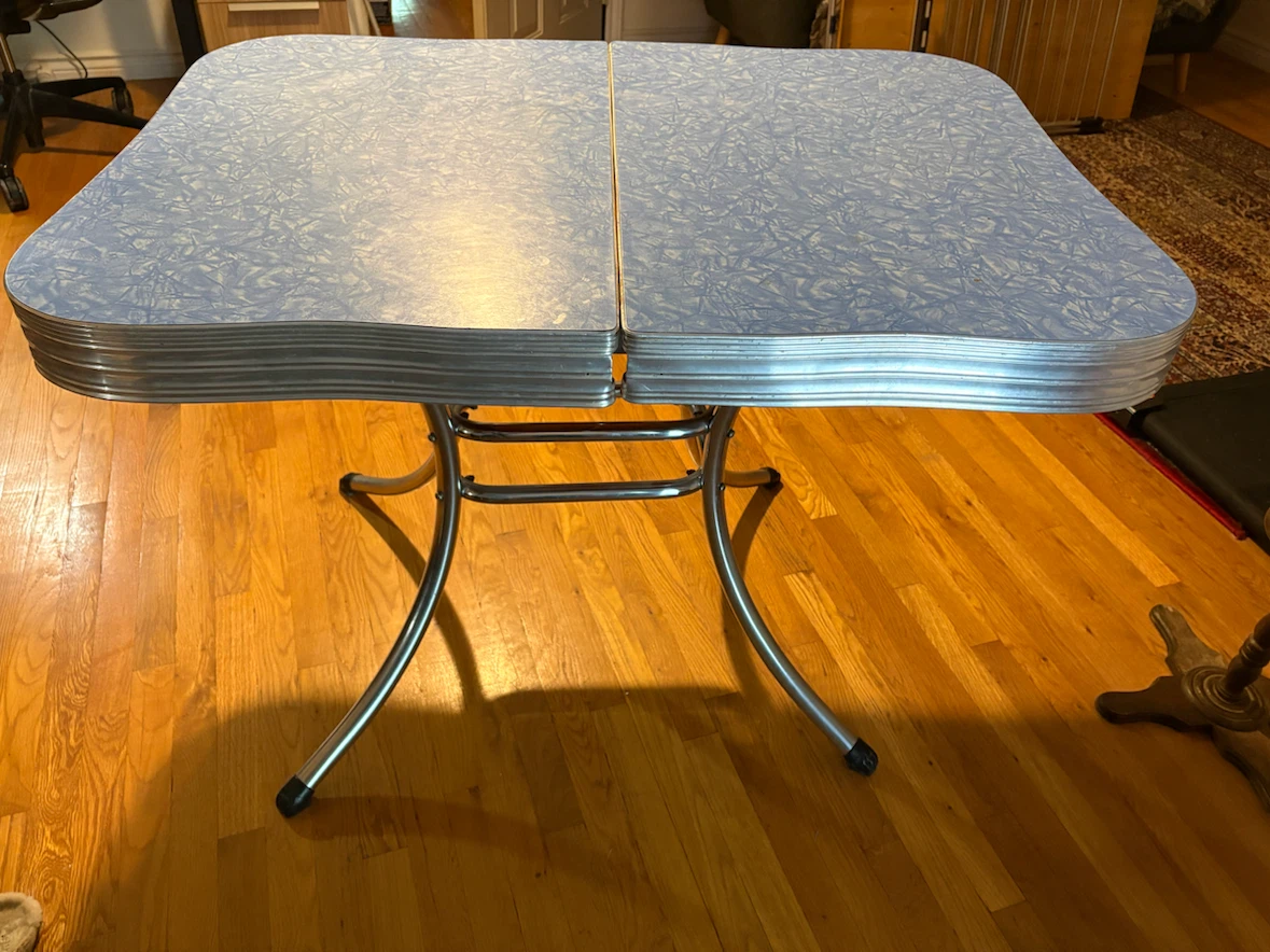Vintage Blue Formica Diner Table - photo 2