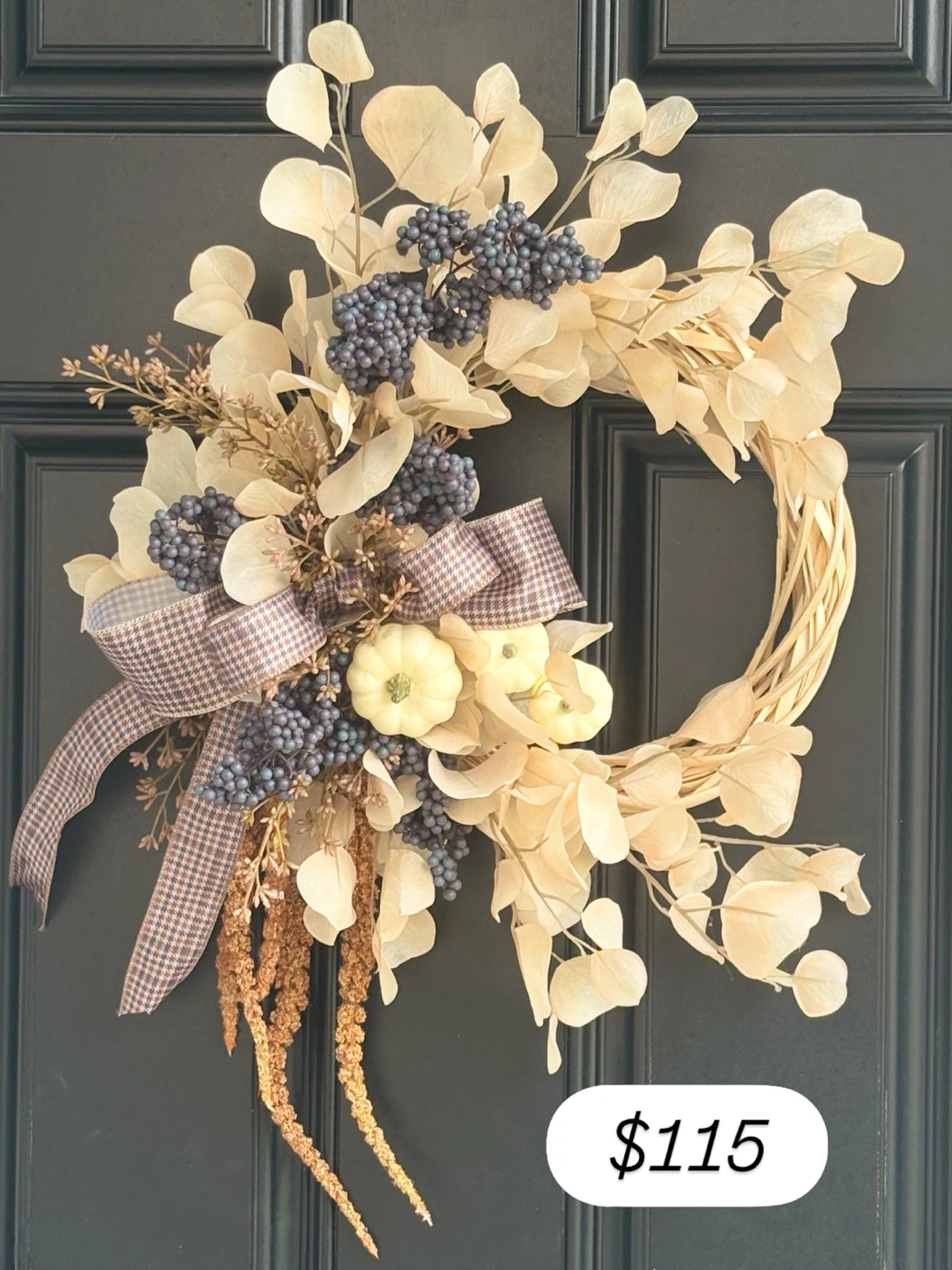 Autumn Pumpkin and Berry Wreath - photo 3