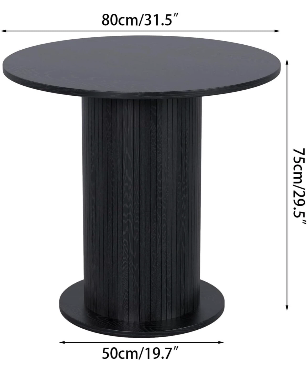 31.5 inch Black Round Table | Completely New! - photo 2