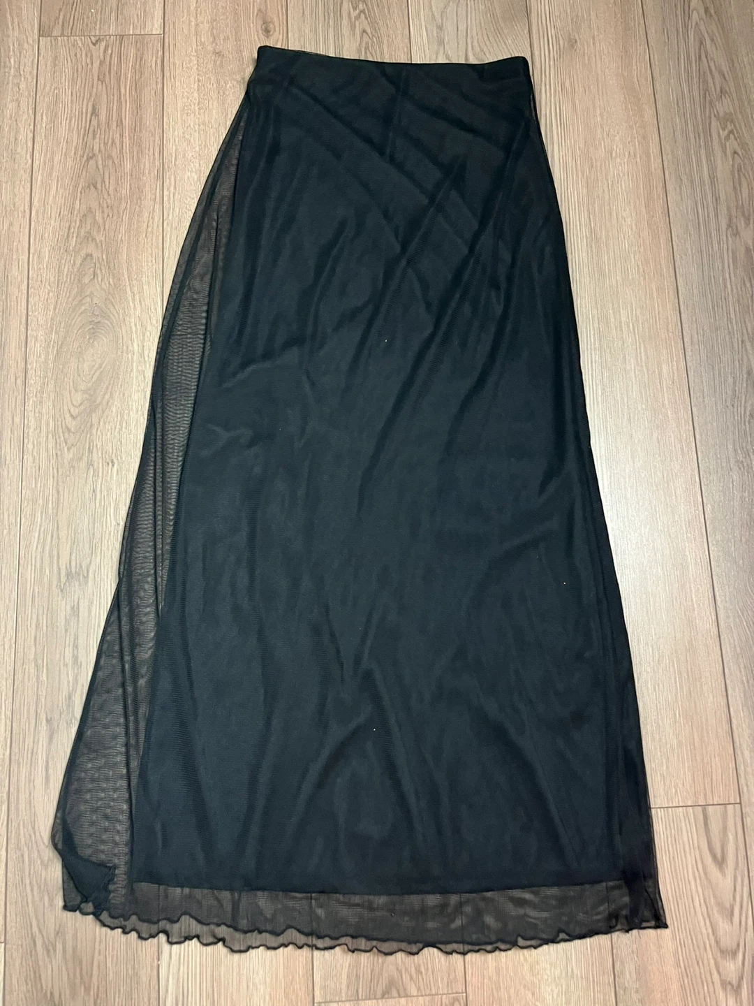 Black Mesh Midi Skirt with Accents - photo 2