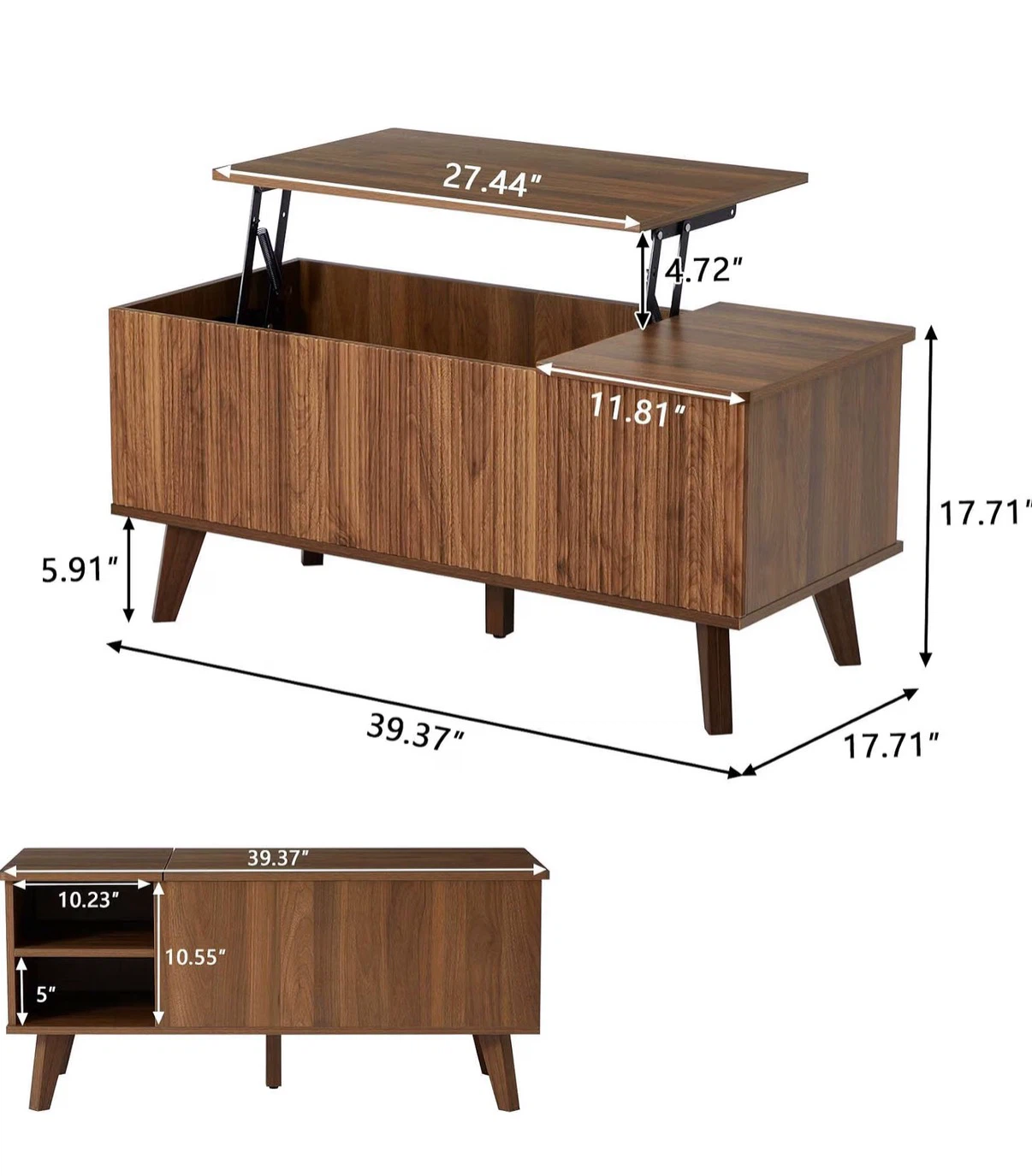 Mid-Century Modern Lift Top Coffee Table - photo 5