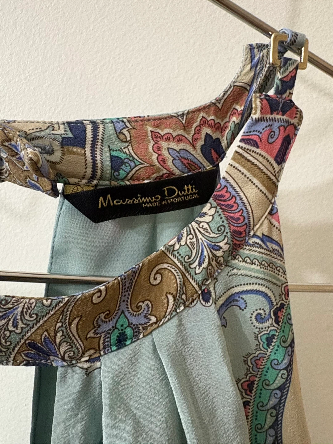 Massimo Dutti 100% Mulberry Silk Paisley Halter Neck Dress US4 - photo 2