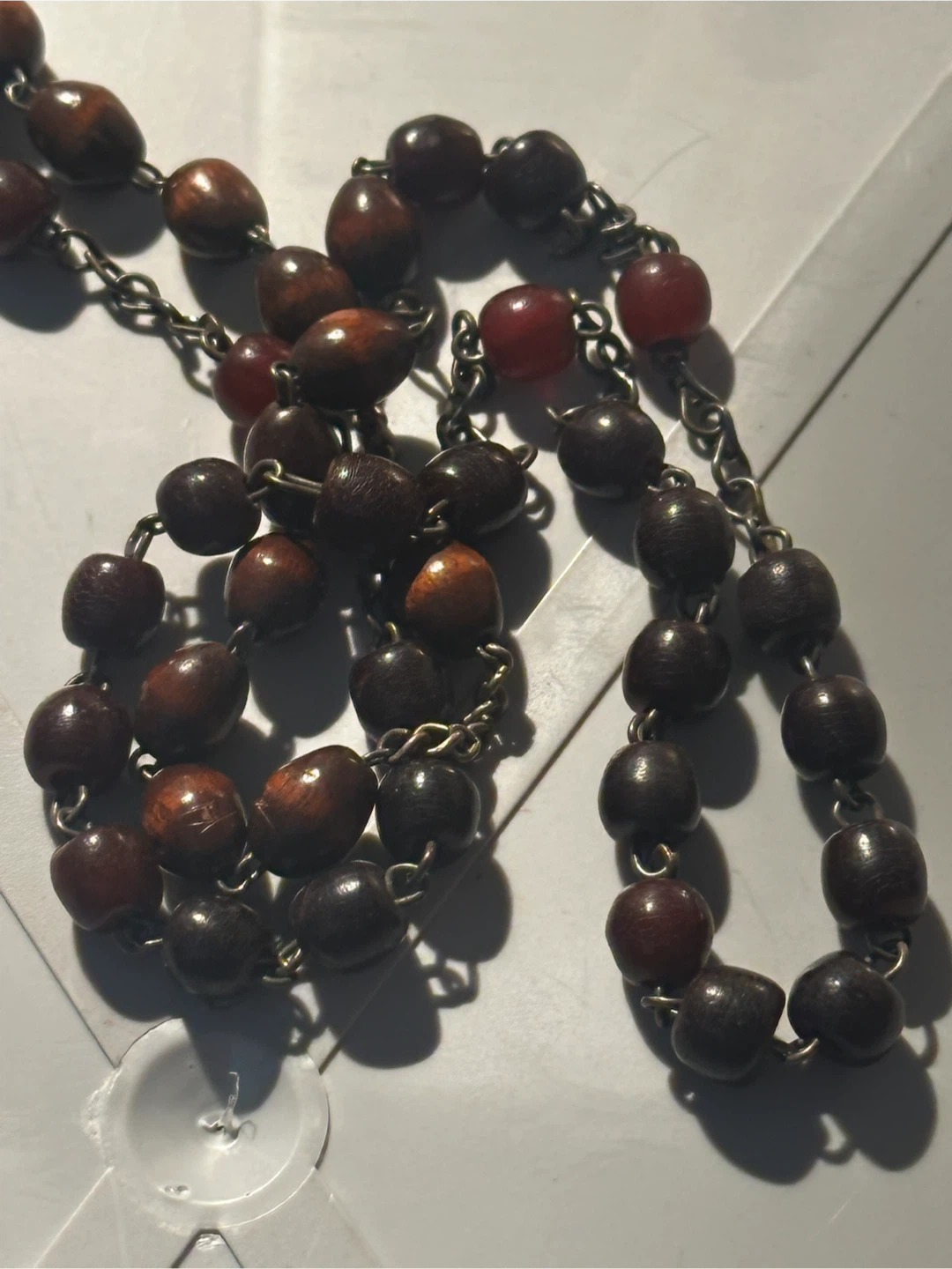 1930s Catholic rosary featuring a butterscotch Bakelite cross - photo 5
