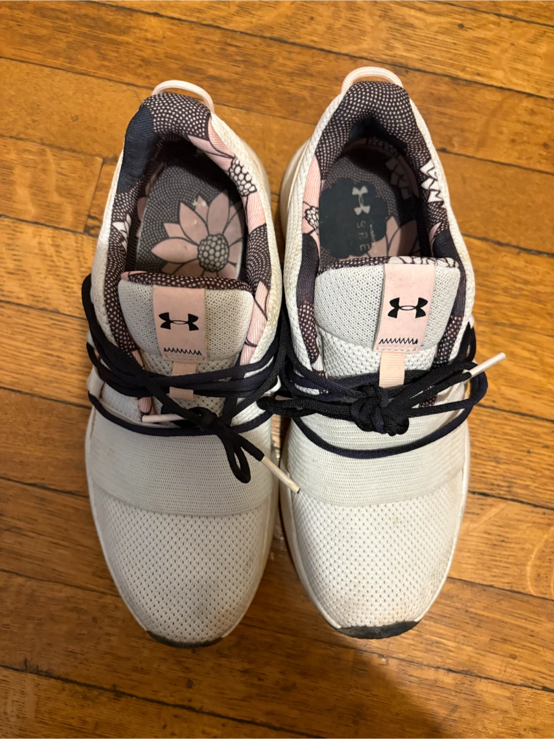 Under Armour White Floral Athletic Shoes