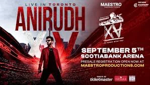 2 tickets to Anirudh Live in Toronto Ticket
