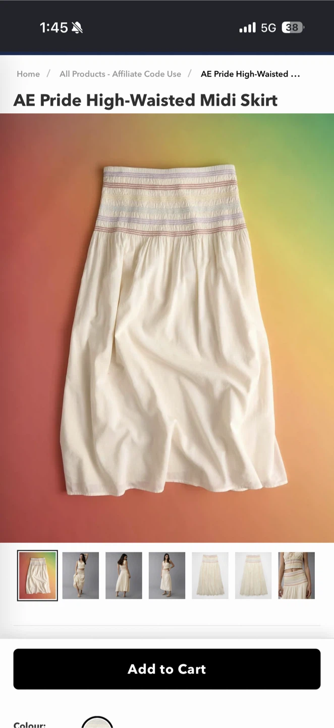 American Eagle Pride High-Waisted Midi Skirt - photo 2