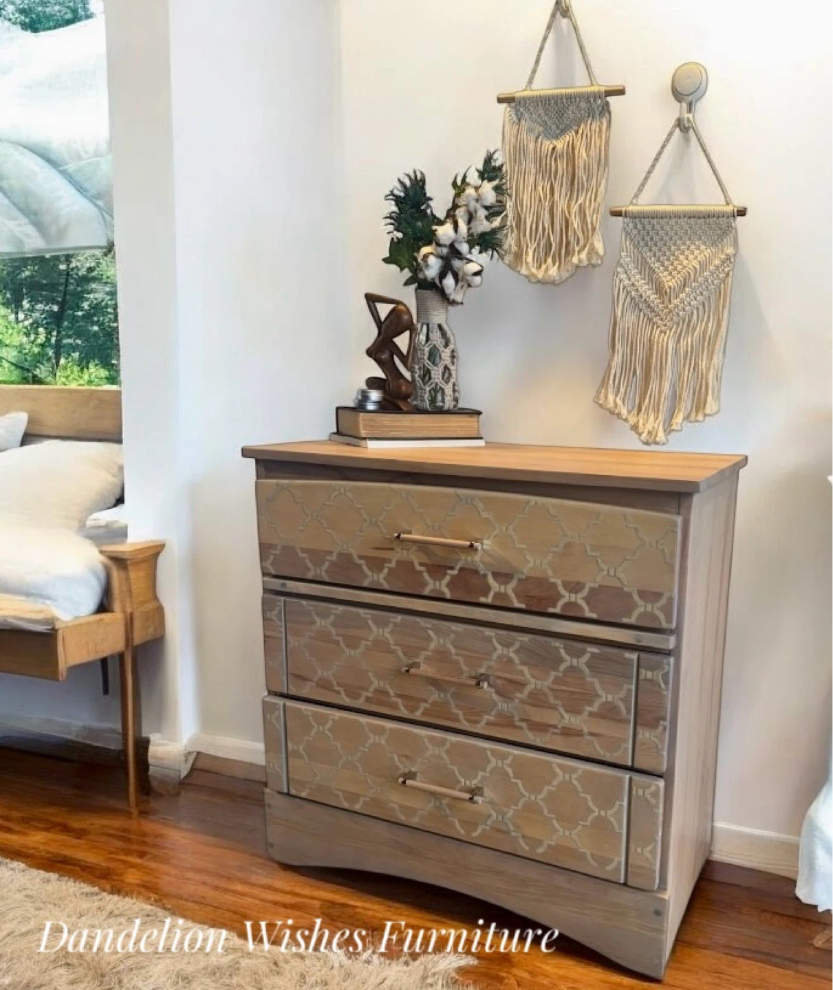 Wooden 3-Drawer Nightstand