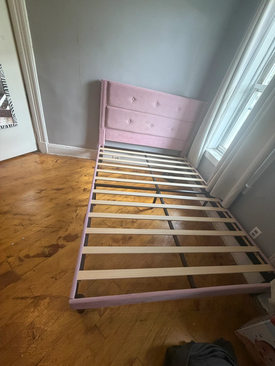 Pink Upholstered queen  Bed Frame - photo 3
