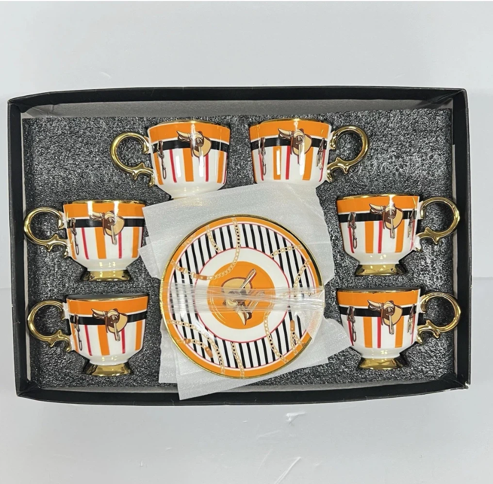 Set of 6 Espresso Cups and Saucers - photo 5