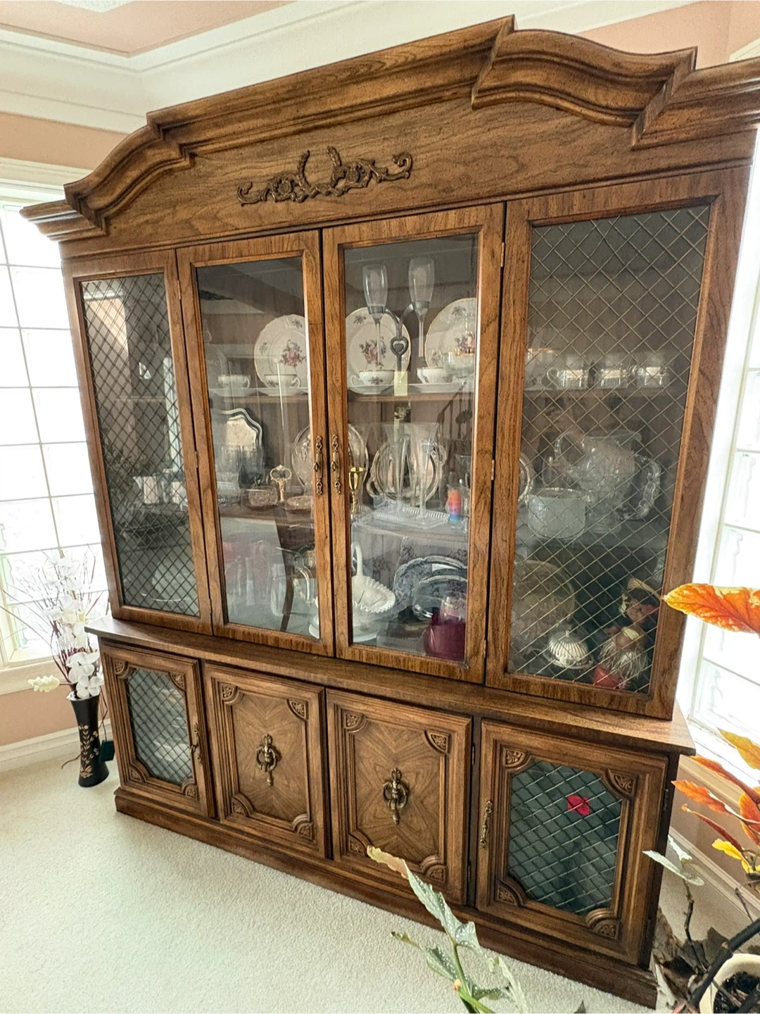 Wooden China Cabinet with Glass Doors - photo 2