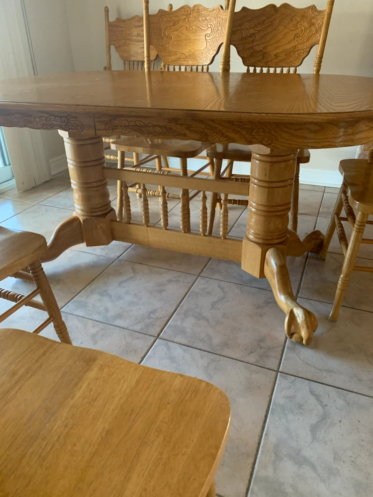 Oak dining table set with chairs - photo 5