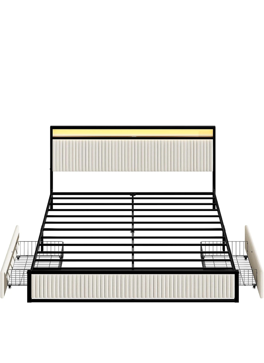 Upholstered Twin Bed Frame with Storage - photo 4