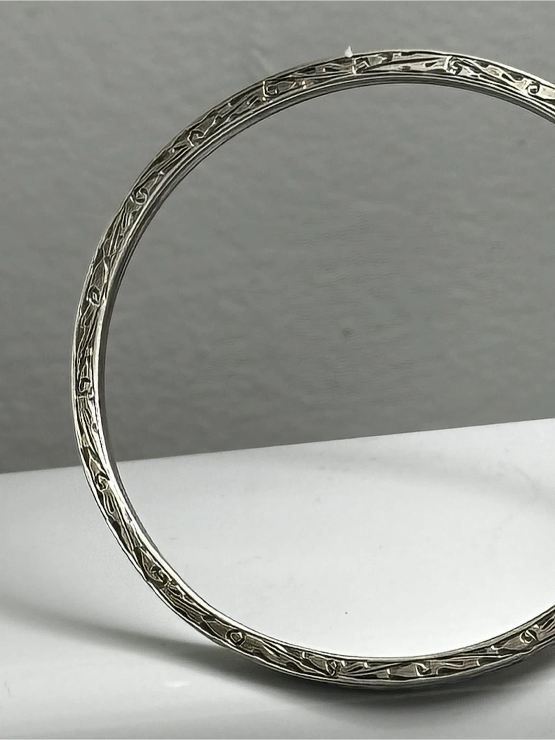 Vtg Danecraft Sterling Silver Scroll Bangle Bracelet 925 - photo 2