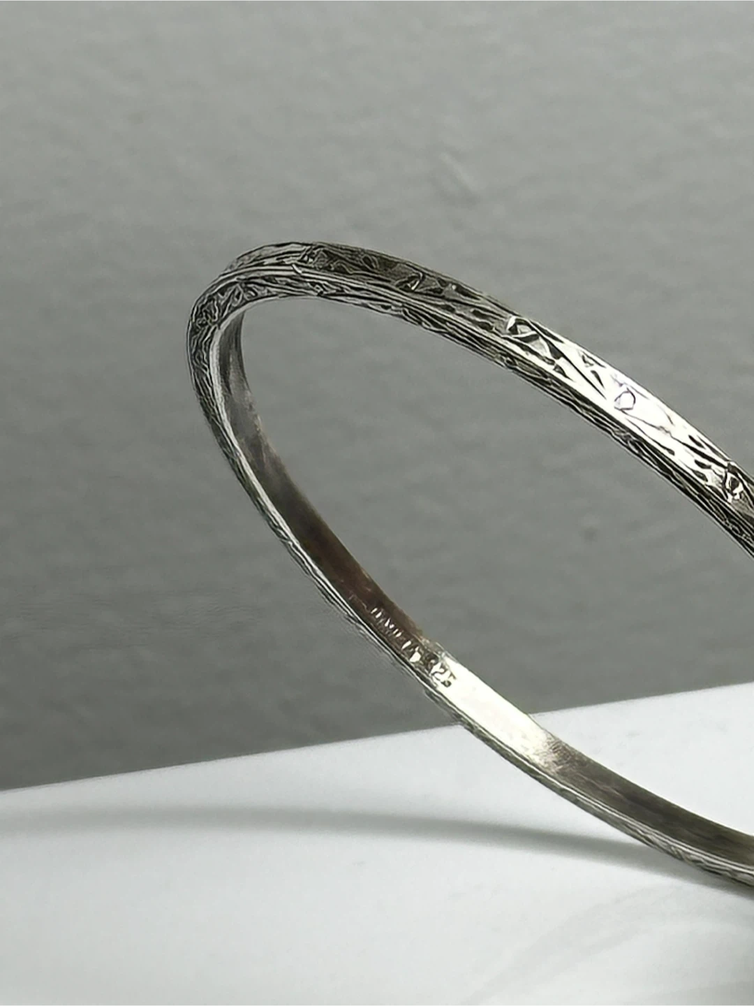 Vtg Danecraft Sterling Silver Scroll Bangle Bracelet 925 - photo 3