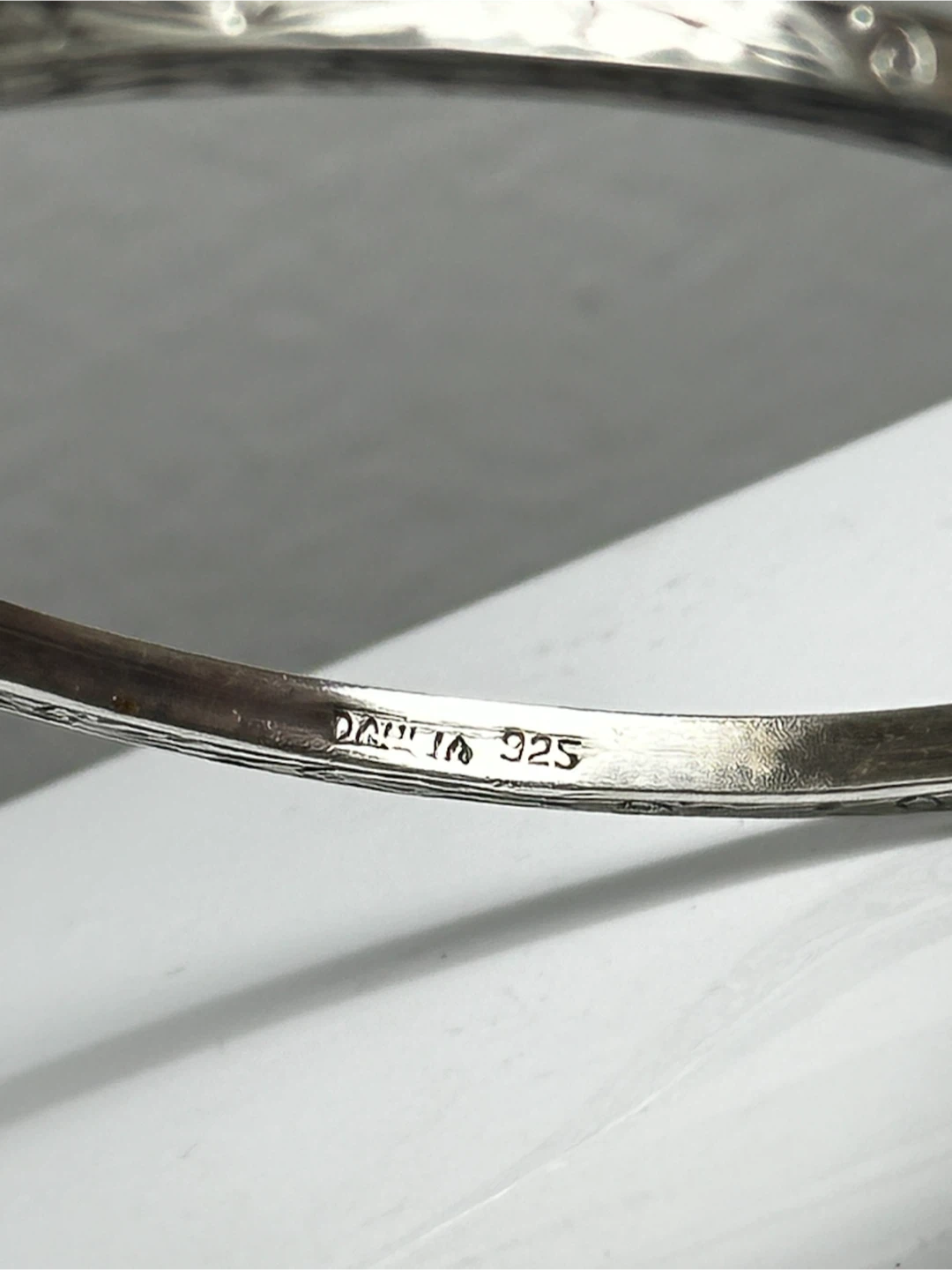Vtg Danecraft Sterling Silver Scroll Bangle Bracelet 925 - photo 4