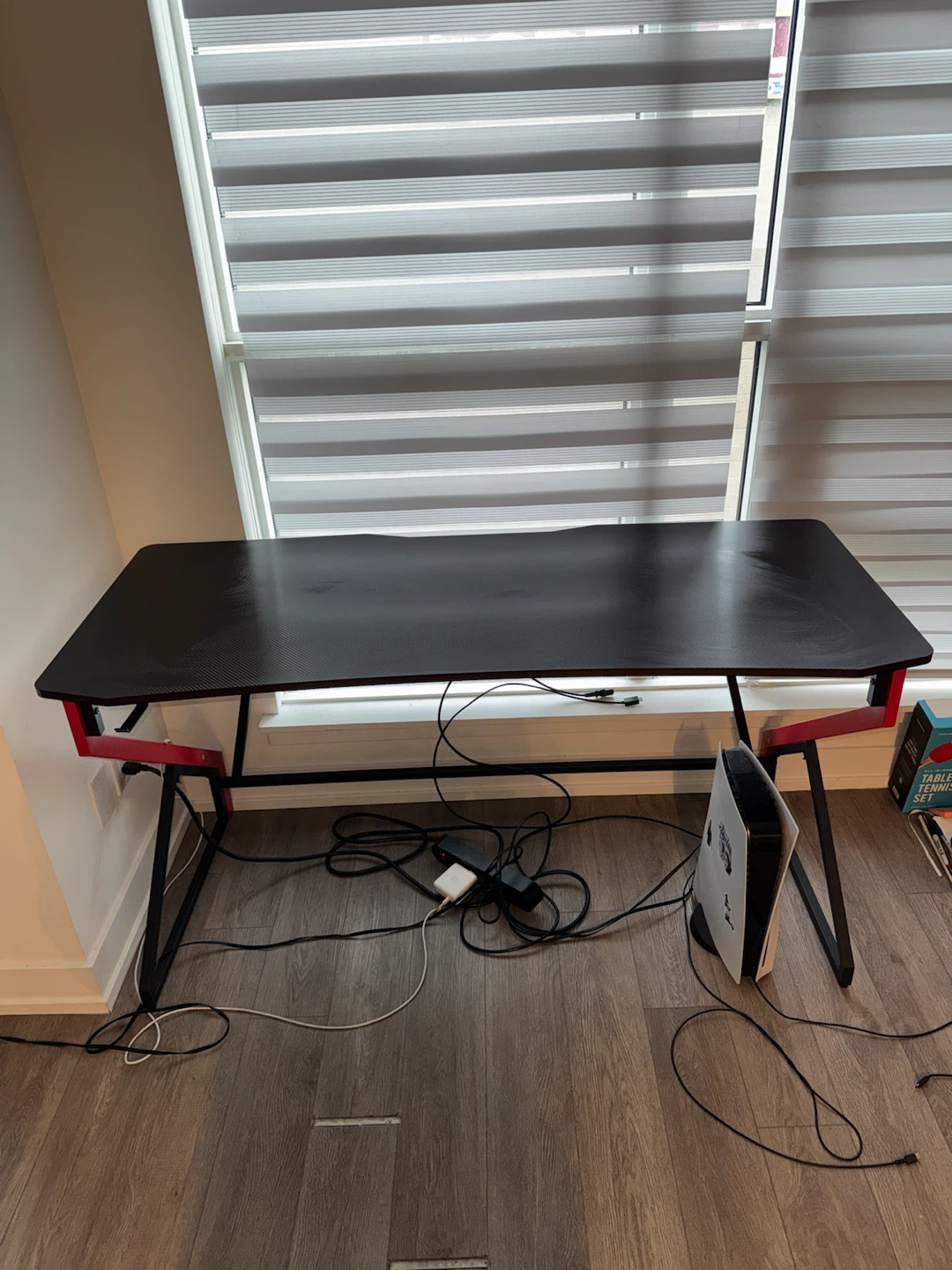Black Gaming Desk with Red Accents