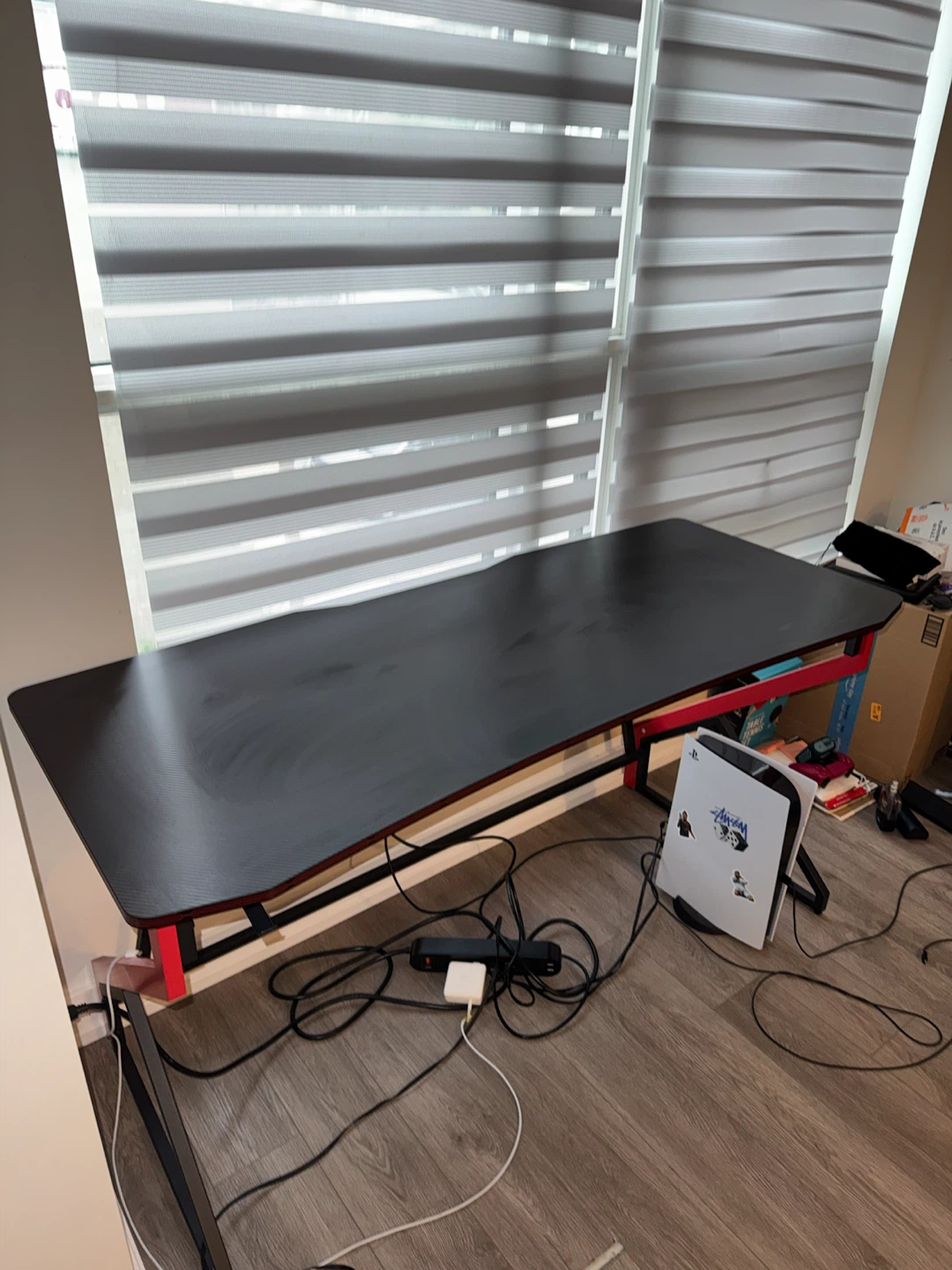 Black Gaming Desk with Red Accents - photo 2