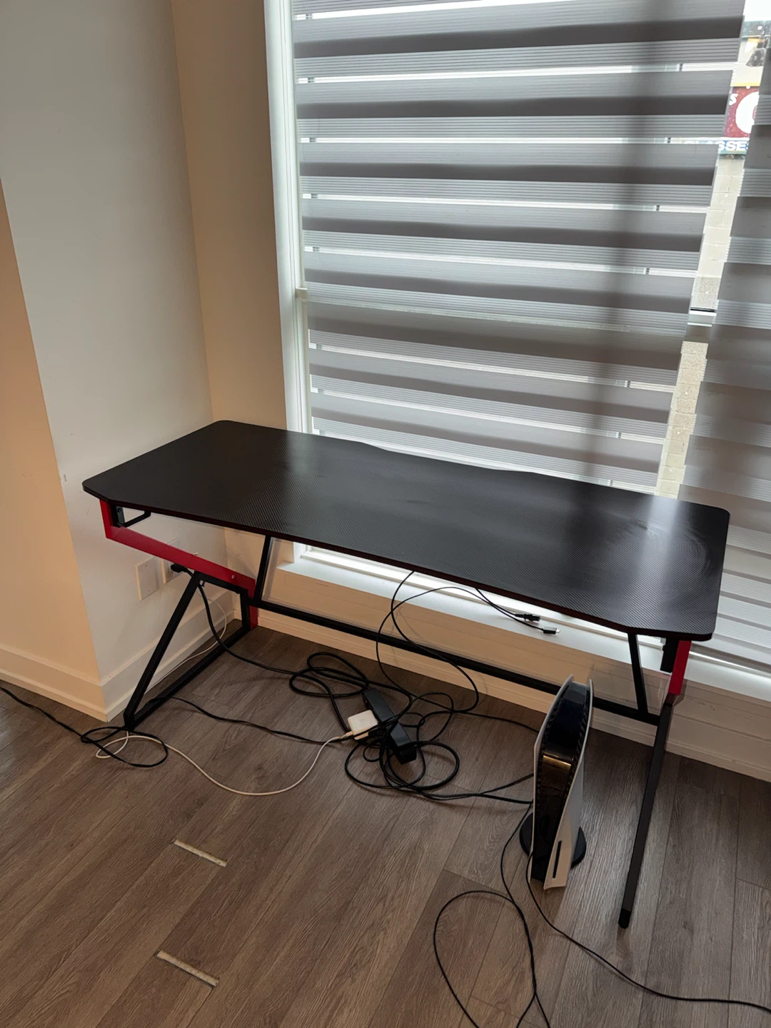 Black Gaming Desk with Red Accents - photo 3