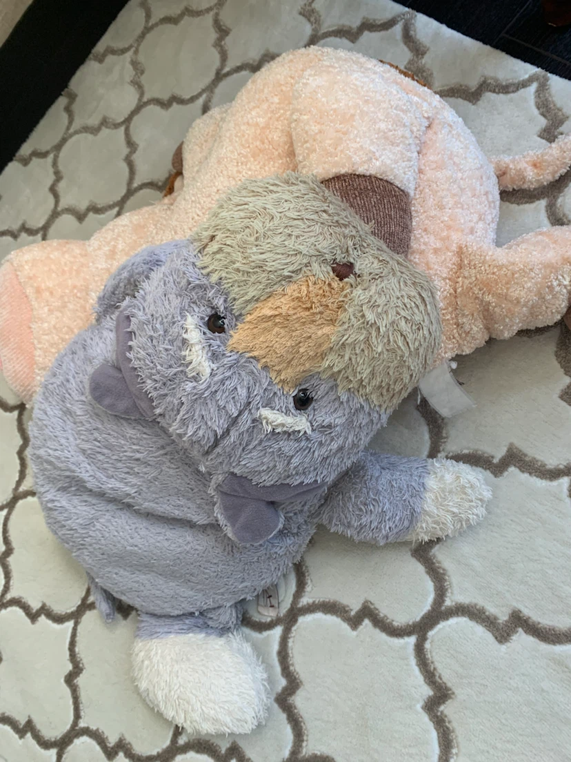 Plush Stuffed Animal Toy - Pink Cow & Grey Dog - photo 2