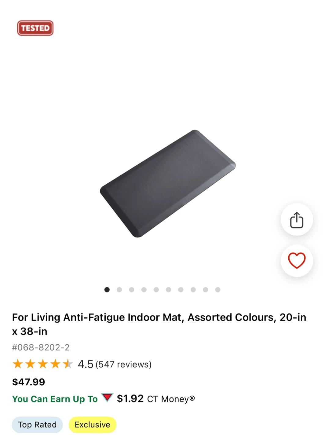 For Living Anti-Fatigue Indoor Mat, Black - photo 4