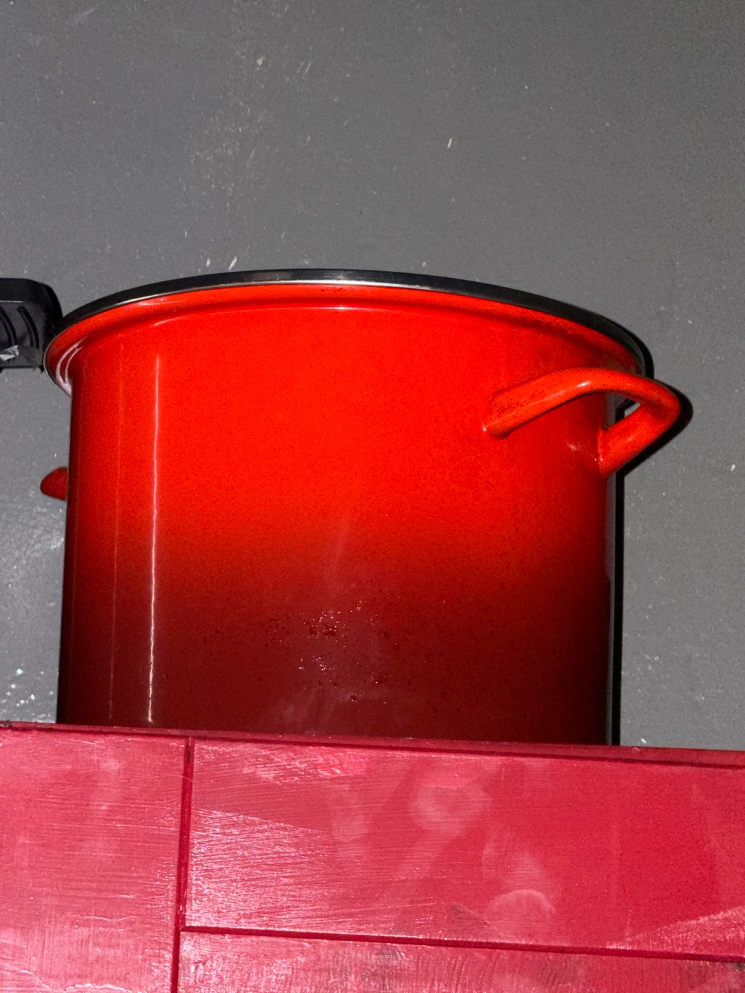 Large Red Enamel Stock Pot