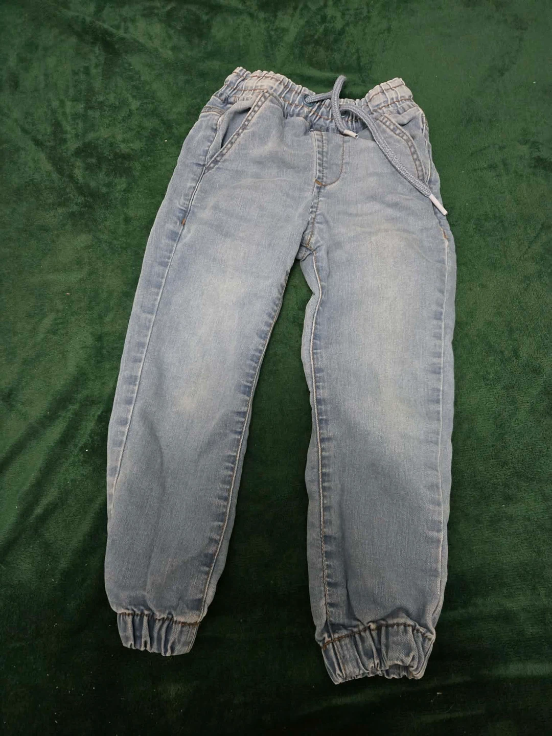 Light wash denim joggers