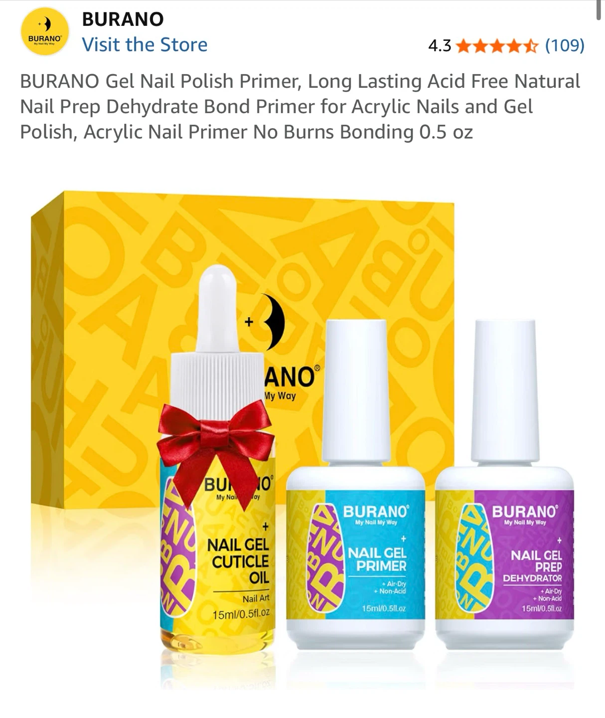 BURANO 3-in-1 Nail Prep and Primer Kit