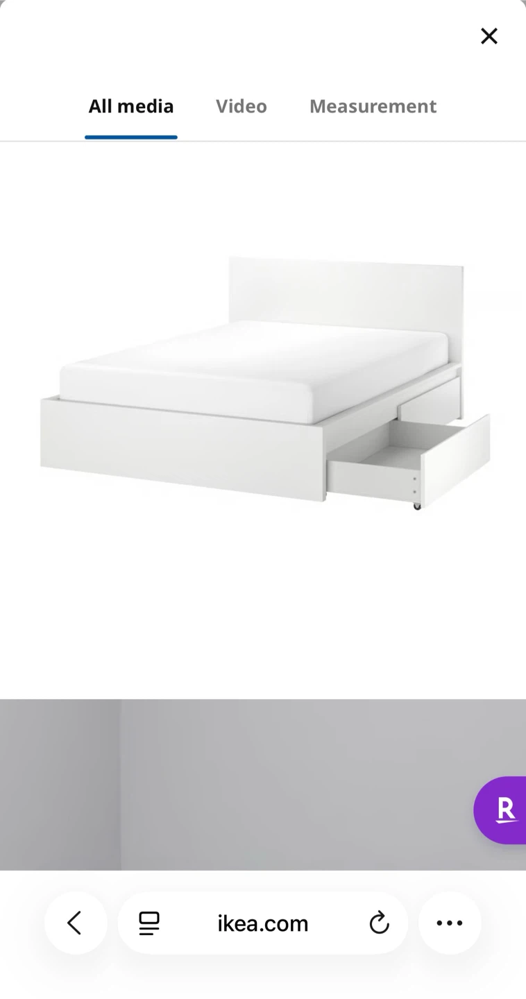 IKEA Malm Queen Bed Frame and mattress with 4 Storage Drawers