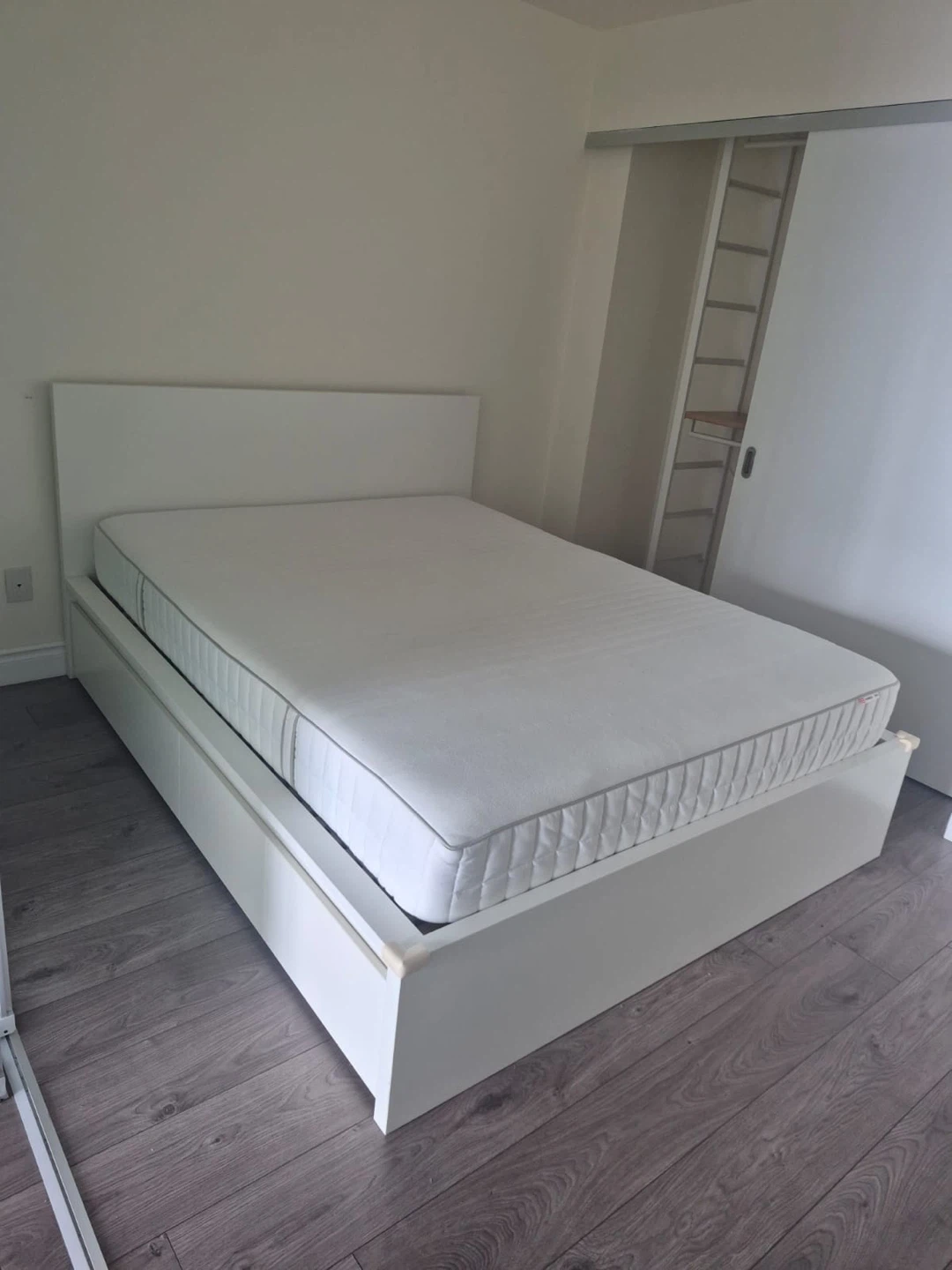 IKEA Malm Queen Bed Frame and mattress with 4 Storage Drawers - photo 3