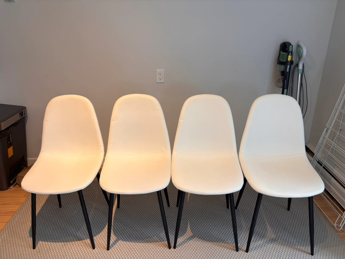 Set of 4 White Dining Chairs - photo 2