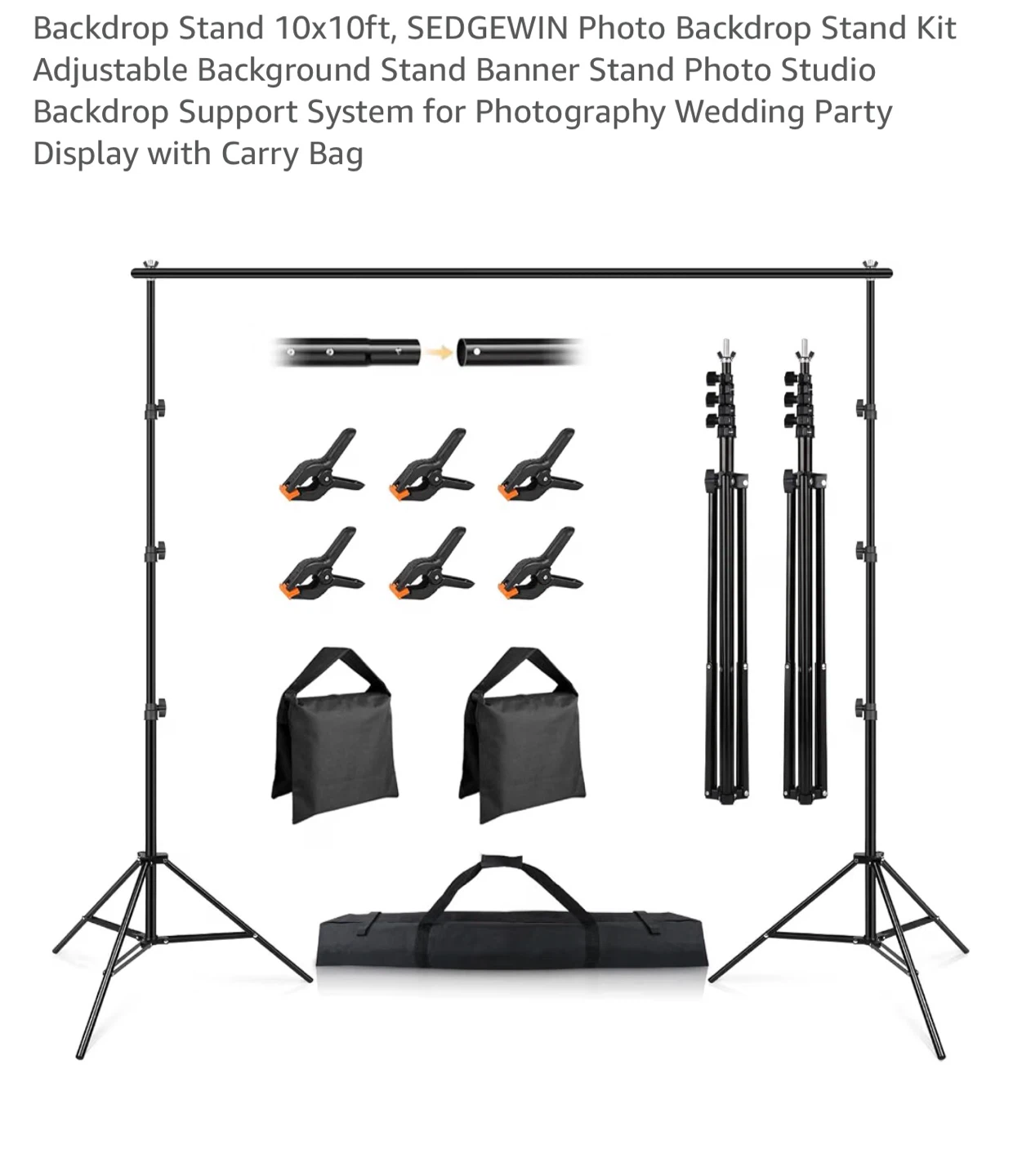SEDGEWIN 10x10ft Backdrop Stand Kit