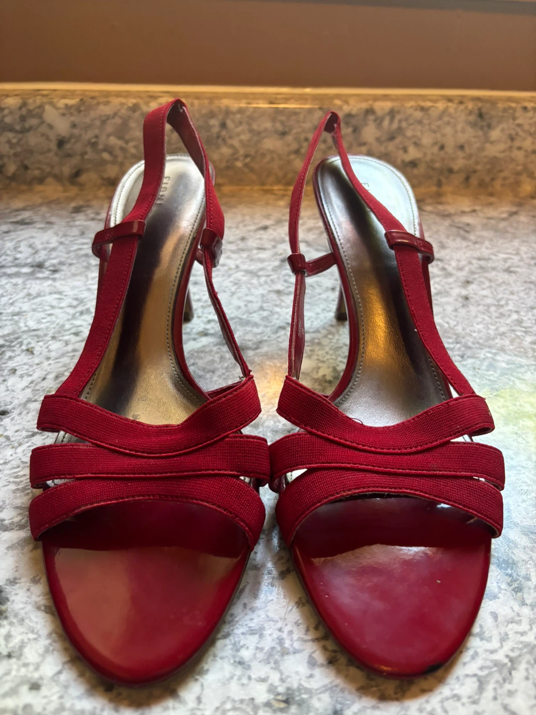 Fioni Red Slingback Heels