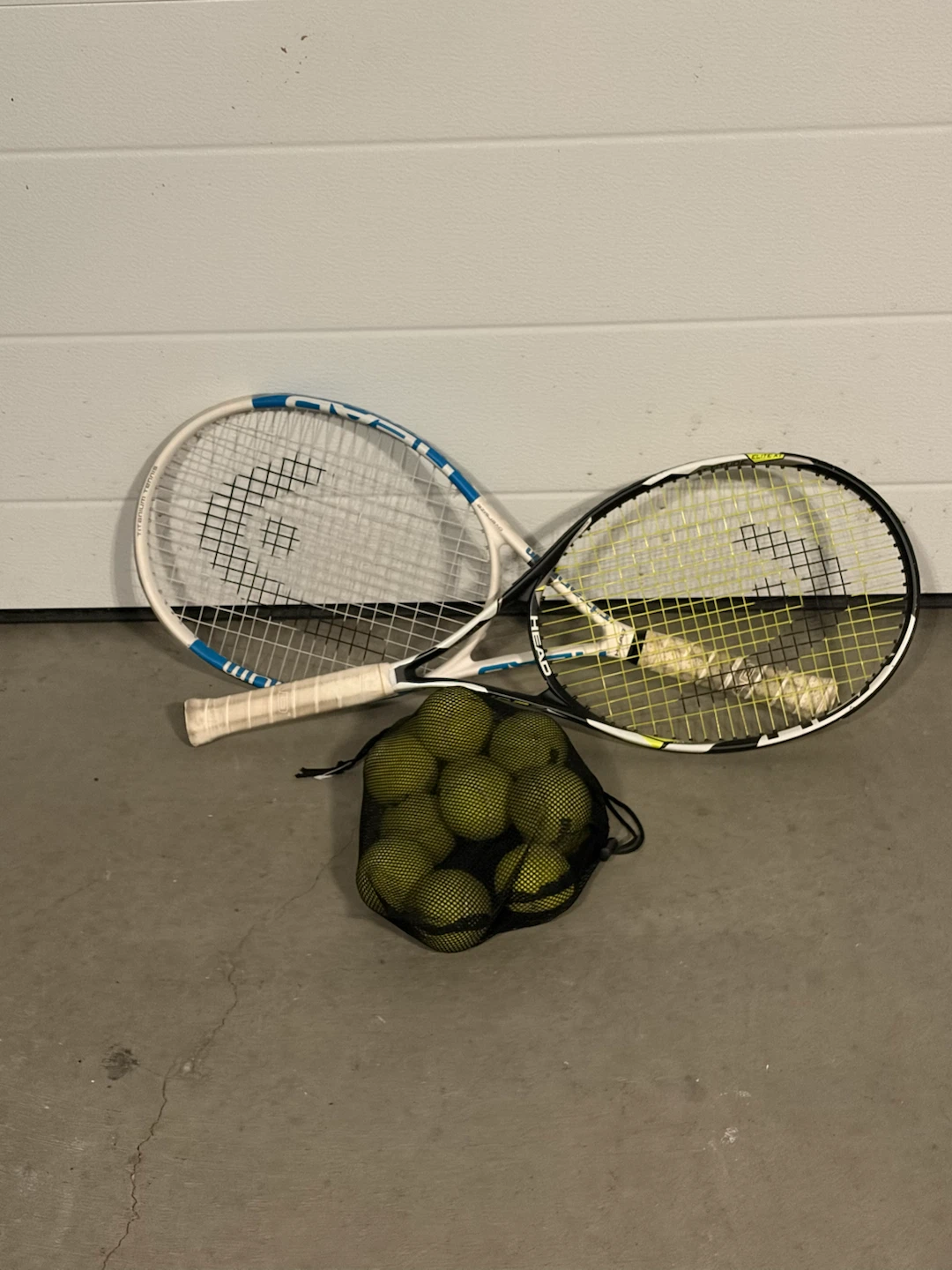 Tennis racket and the balls for $25