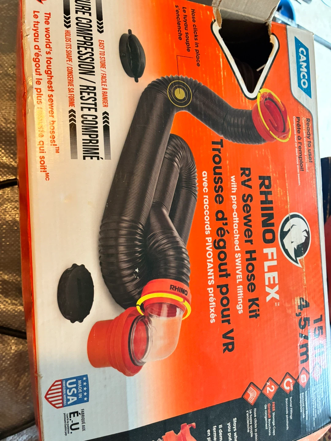 Camco Rhino Flex RV Sewer Hose Kit 4.5m