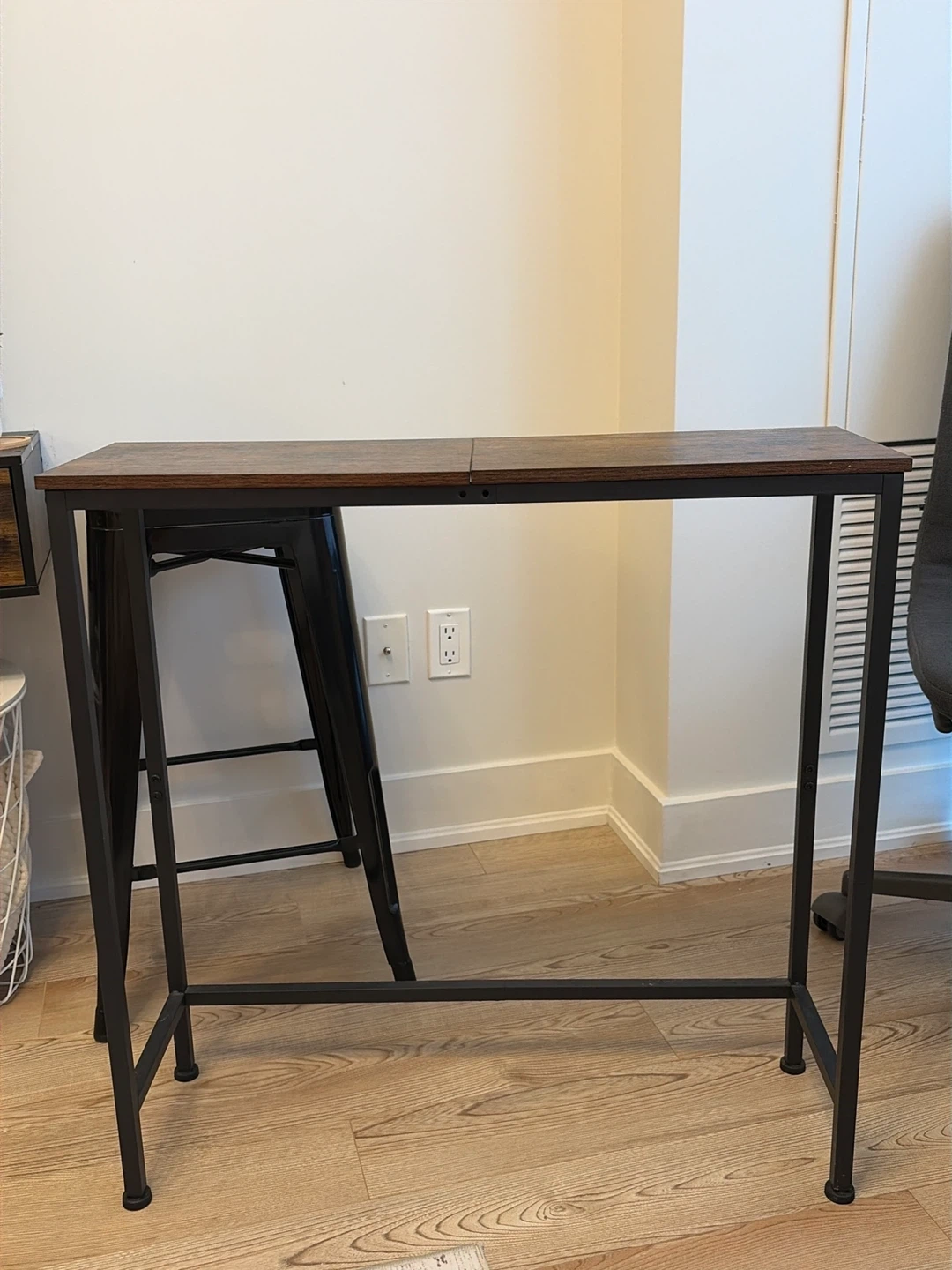Rustic Wood Top Console Table
