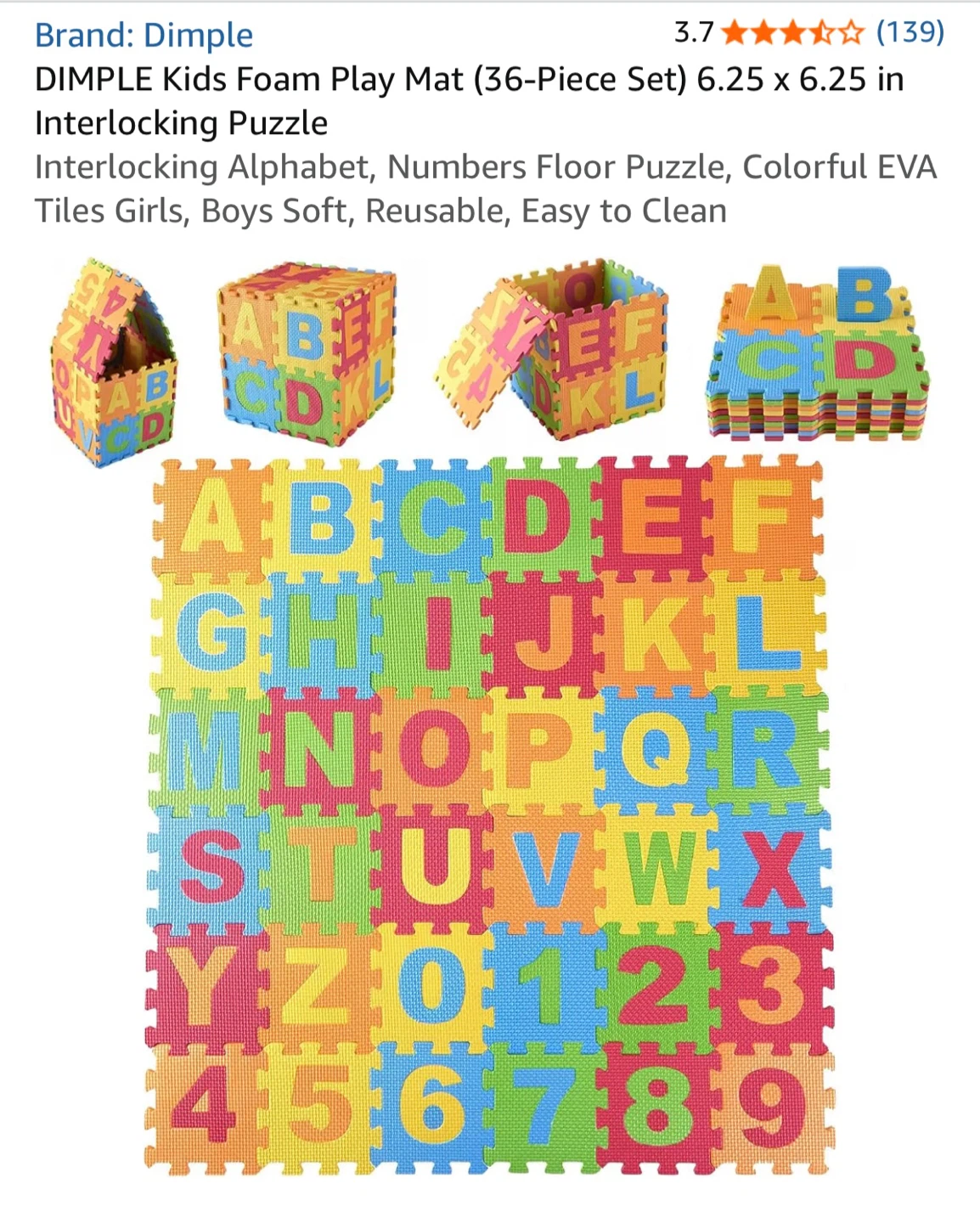 Alphabet & Numbers Floor Puzzle (36 Piece Set) - photo 3