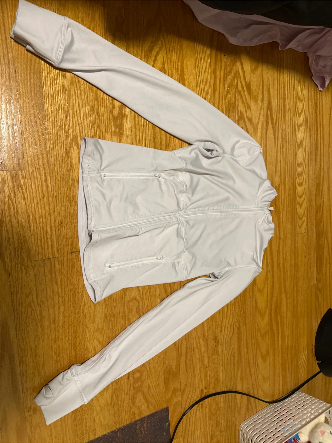 White Long Sleeve Athletic Jacket