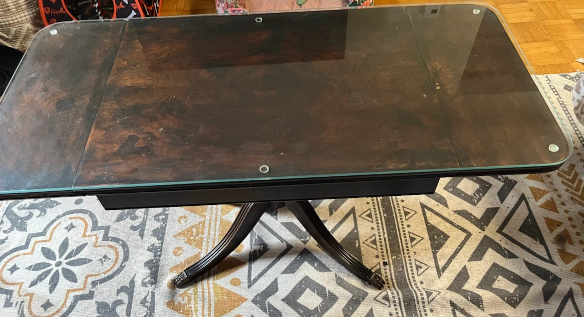 Vintage Coffee Table with Glass Top - photo 2