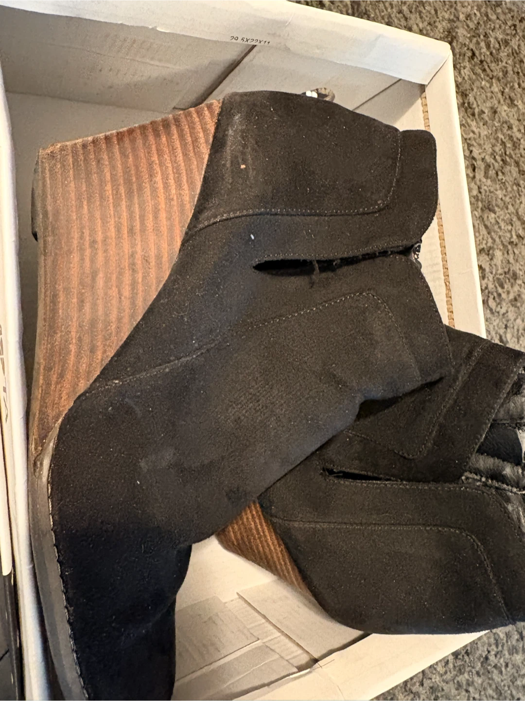 Black Suede Wedge Booties Madden Girl
