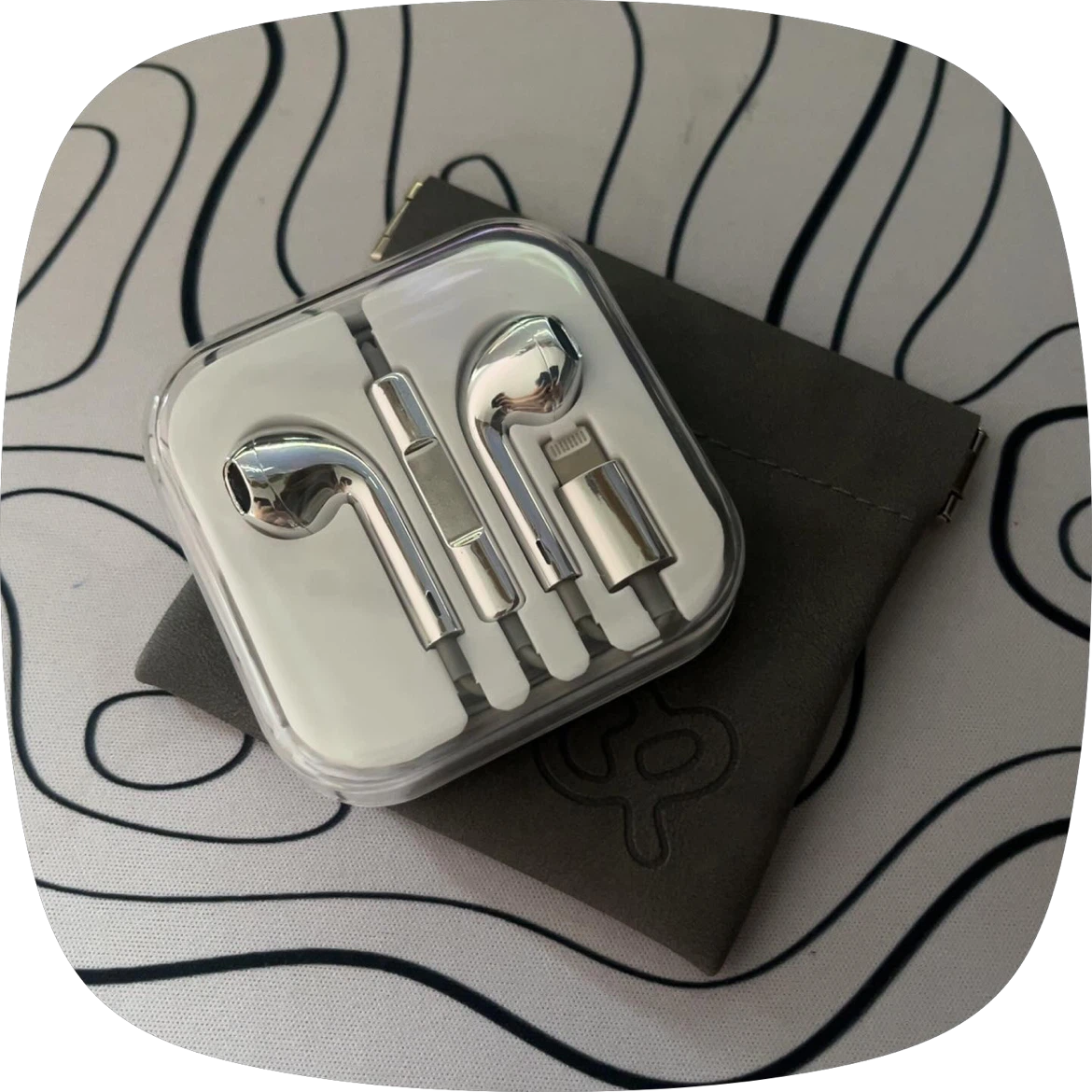 Chrome wired headphones