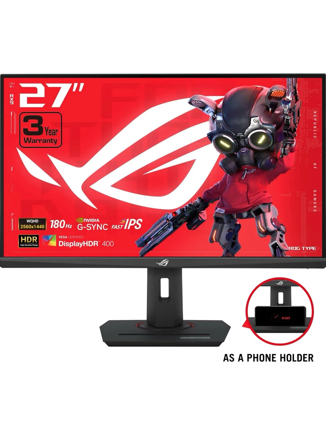 ASUS ROG 27" 1440p 180Hz Gaming Monitor - photo 3