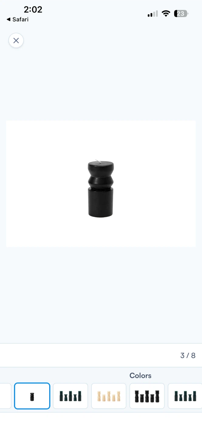 Brand New-Set of 5 Black Totem Sculptural Pillar Candles - photo 2
